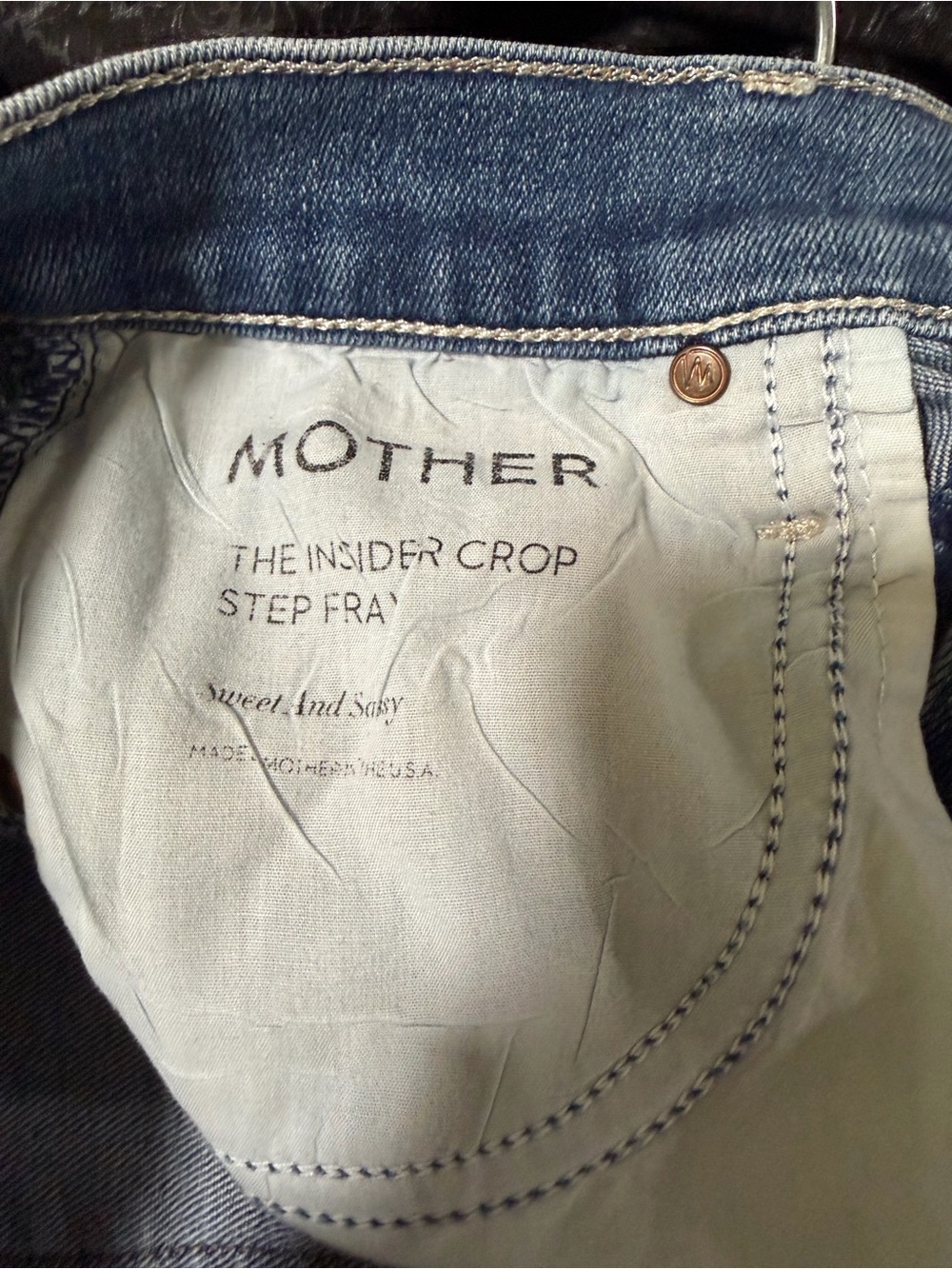 MOTHER The Insider Crop Step Fray Jeans Sweet and Sassy 27 - Picture 5 of 6